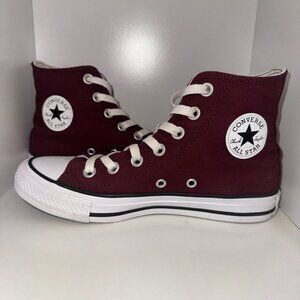 Converse All Star High Tops CUSTOM MADE MAROON WITH EMBROIDERY (Women's 6)